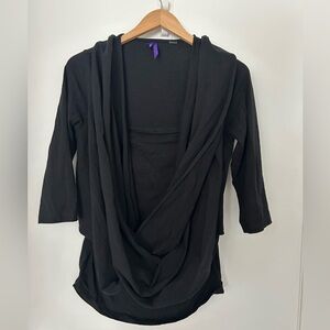 Seraphine Maternity Black Nursing Skin-to-Skin Wrap Top (S)